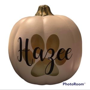 Custom paw print pumpkin.